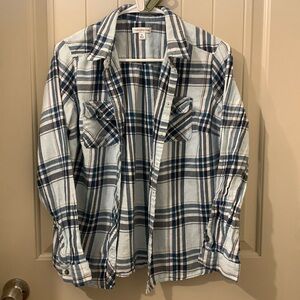 Croft & Barrow Blue Tones Plaid Flannel